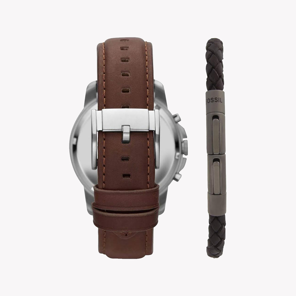 FOSSIL FS5390SET - TIMELESS ELEGANCE MEN'S WATCH WITH SILVER CASE & BROWN LEATHER BAND-i-Watch-3