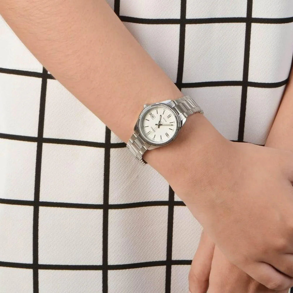Timeless Elegance Women's Silver Watch, White Dial | Ltp-1302d-7a1vdf by i-watch
