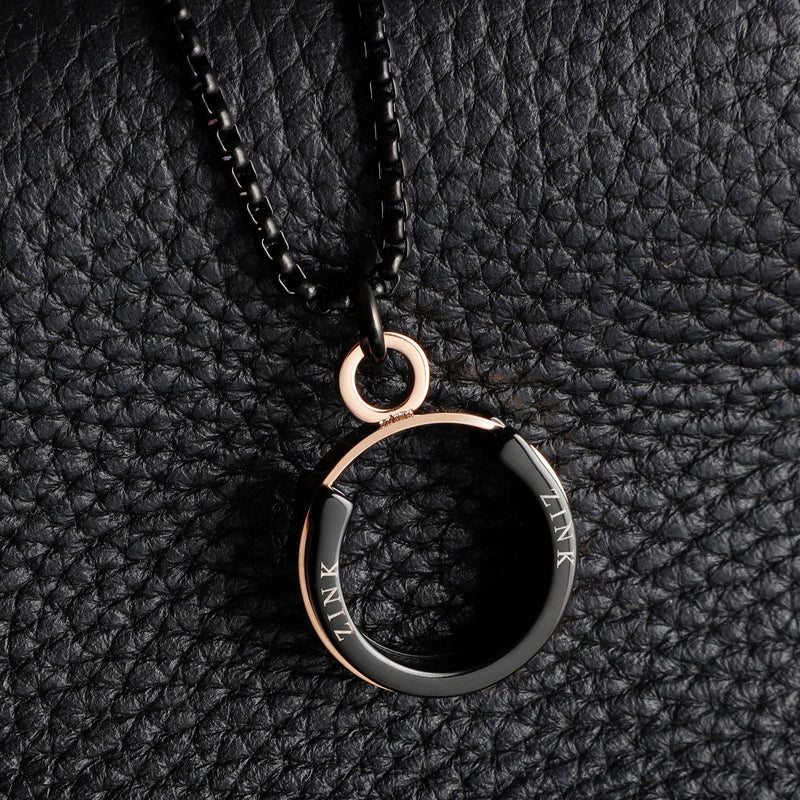 Zink Men's Stainless Steel Necklace, Black & Rose Gold | Zk-Nk001 by i-watch