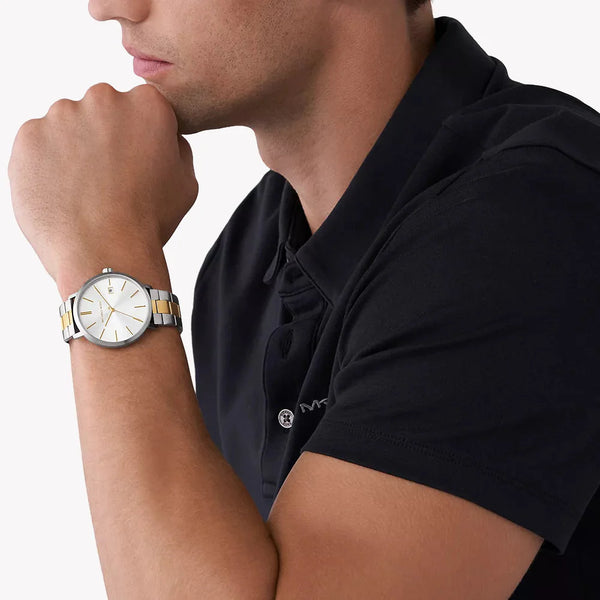 Michael Kors Men's Silver-Gold Watch, White Dial | Mk9134 by i-watch