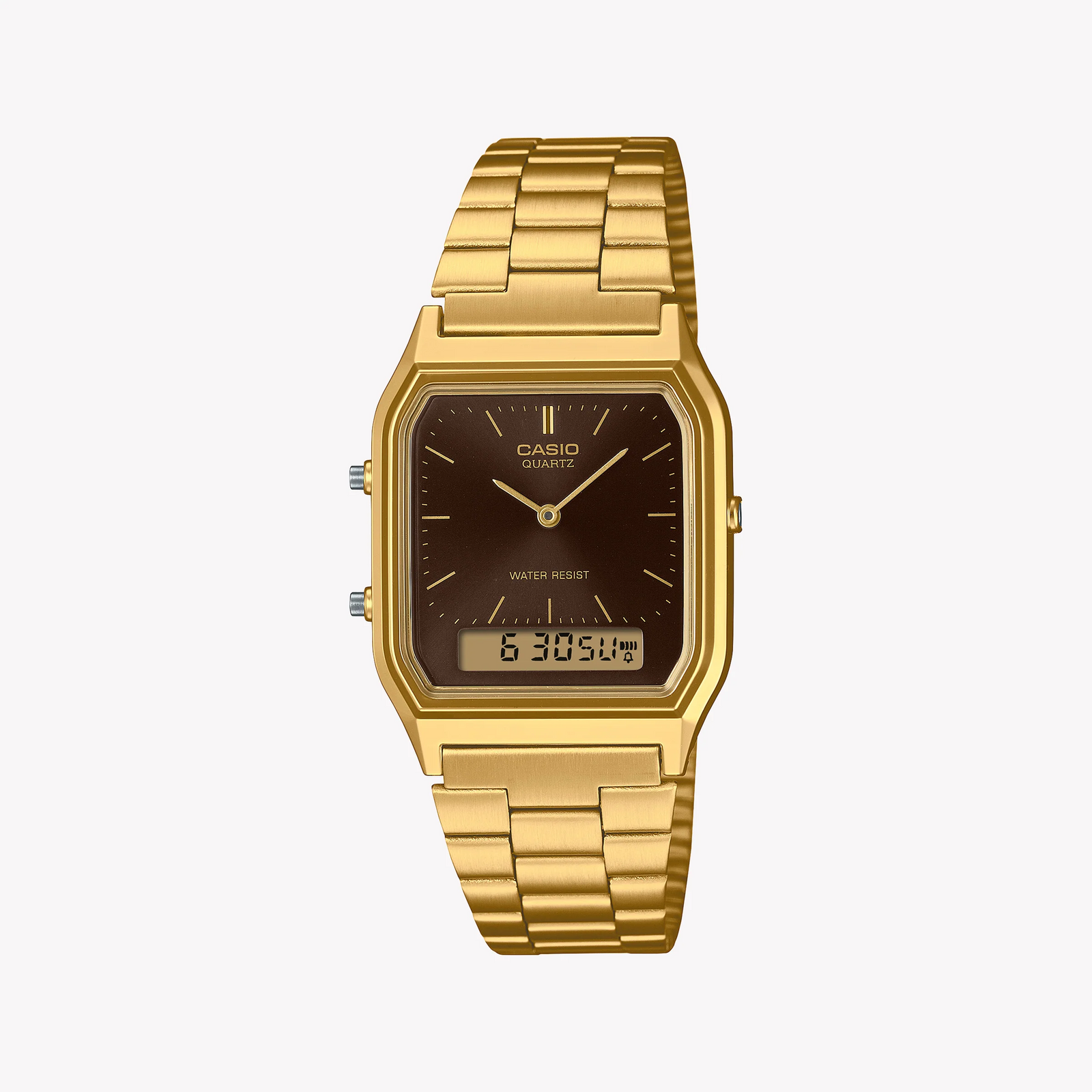 Casio Women's Gold Stainless Steel, Brown Dial | Aq-230ga-5amqyes by i-watch
