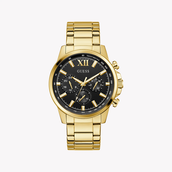 Guess Men's Gold Watch, Black Dial | Gw0900g3 by i-watch