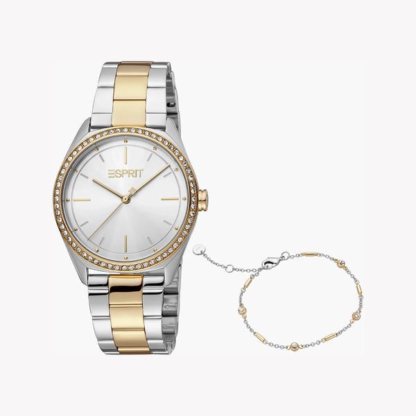 Esprit Women's Silver & Gold Stainless Steel Watch, Silver Dial | Es1l050m0075 by i-watch