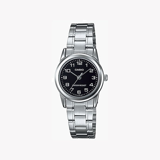 Montre Casio LTP-V001D-1B analogique argentée pour femme