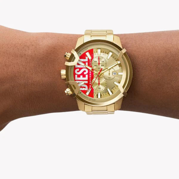 Diesel Men's Gold Stainless Steel Watch, Gold Dial Dz4595 – i-Watch