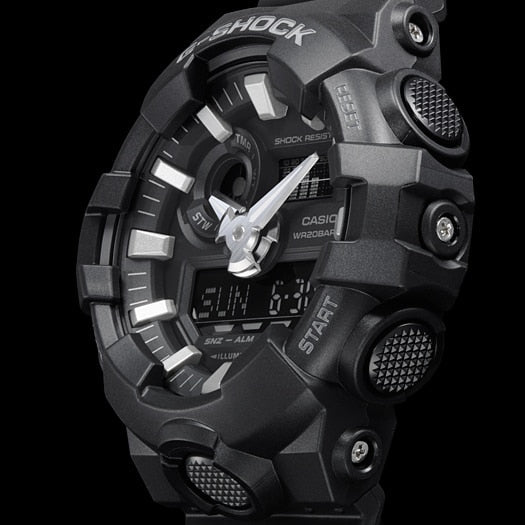 CASIO G-SHOCK GA-700-1B - MONTRE POUR HOMMES BOLD BLACK ADVENTURER avec lumière LED et résistance à l'eau 200 m