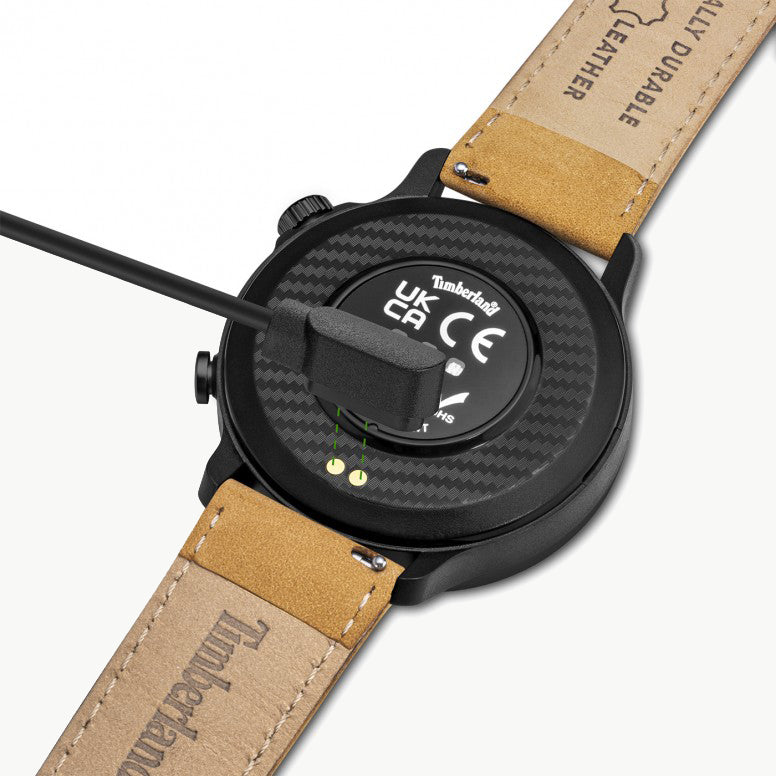 TIMBERLAND TDIGB0064503-SET - BOLD BLACK STAINLESS STEEL MEN'S WATCH WITH CAMEL LEATHER BAND-i-Watch-2