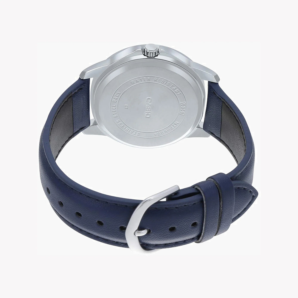 MTP-V004L-2BUDF - TIMELESS ELEGANCE: CLASSIC BLUE DIAL MEN'S WATCH WITH LEATHER STRAP-i-Watch-5