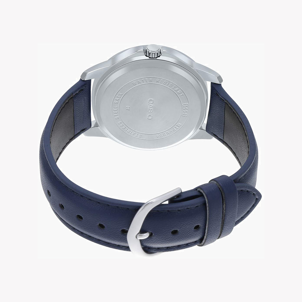 MTP-V004L-2BUDF - TIMELESS ELEGANCE: CLASSIC BLUE DIAL MEN'S WATCH WITH LEATHER STRAP-i-Watch-5