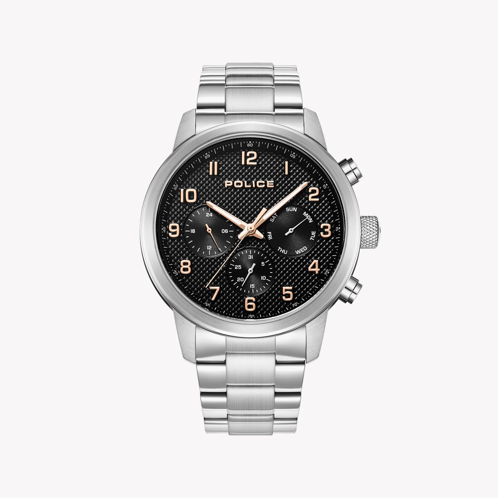 Police Men's Silver Stainless Steel, Black Dial | Pewjf2228203 by i-watch