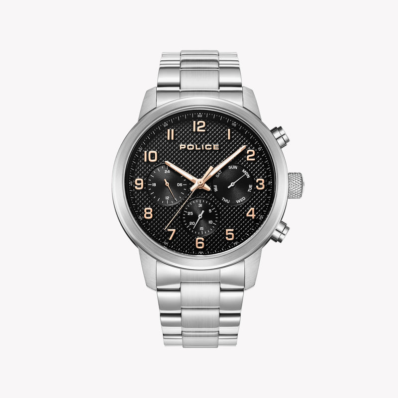 Police Men's Silver Stainless Steel, Black Dial | Pewjf2228203 by i-watch