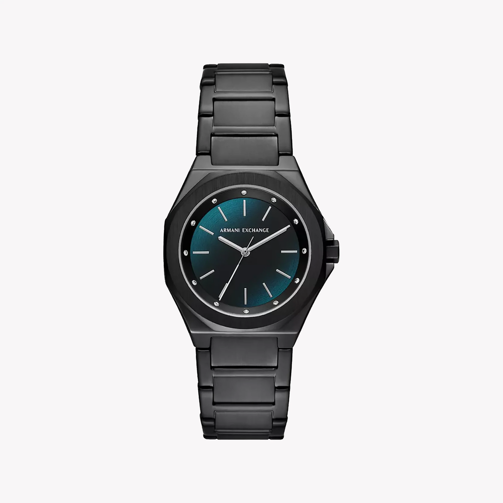 ARANI EXCHANGE AX4609 - BOLD BLACK STAINLESS STEEL & GREEN DIAL WOMEN'S WATCH