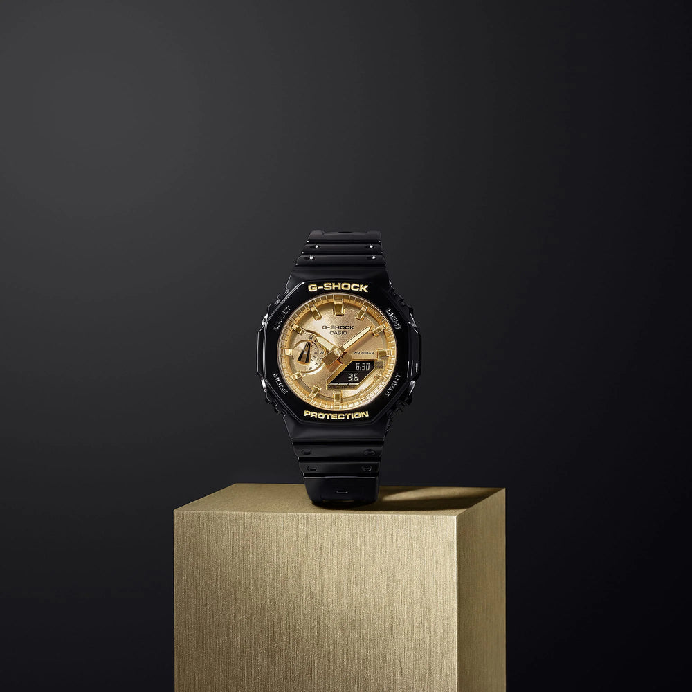 Casio G-Shock Men's Black/Gold Watch, Carbon/Resin | Ga-2100gb-1aer by i-watch