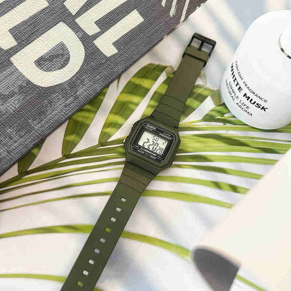 CASIO W-217H-3AV BOLD ADVENTURE - MEN'S SPORTY DIGITAL WATCH with Green Resin Band and Precision Timing-i-Watch-4