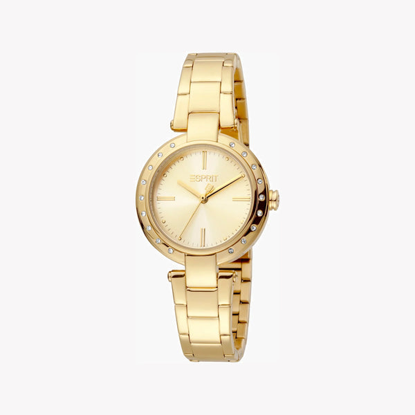 Esprit Women's Gold Stainless Steel Watch, Champagne Dial | Es1l046m0085 by i-watch