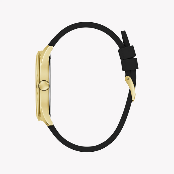 Chic Allure Women's Gold & Black Silicone Watch, Champagne Dial | Gw0726g2 by i-watch