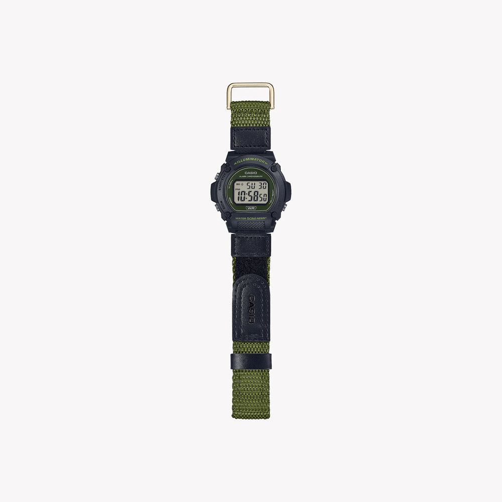 Casio Men's Black Resin Watch, Digital Display | W-219hb-3av by i-watch