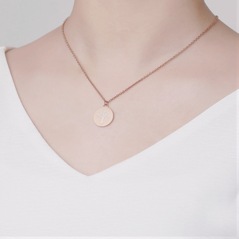 Zink Women's Rose Gold Stainless Steel Necklace | Zfnl008rg