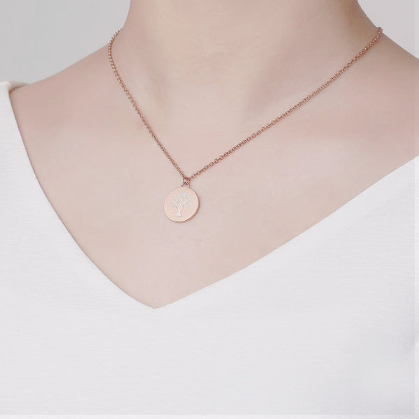 Zink Women's Rose Gold Stainless Steel Necklace | Zfnl008rg