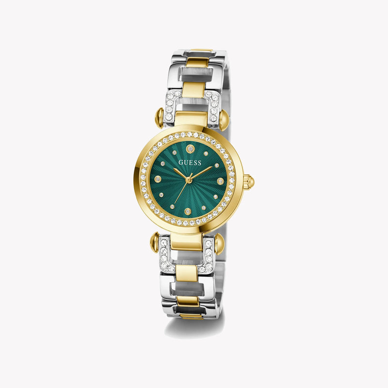 Guess Women's Green Dial Watch, Gold & Silver Case | Gw0869l1 by i-watch