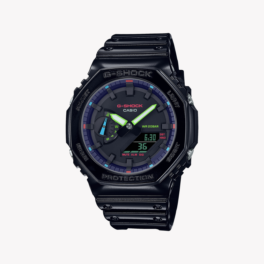 CASIO G-SHOCK GA-2100RGB-1ADR BLACK ADVENTURE - MEN'S STYLISH & RESILIENT TIMEPIECE