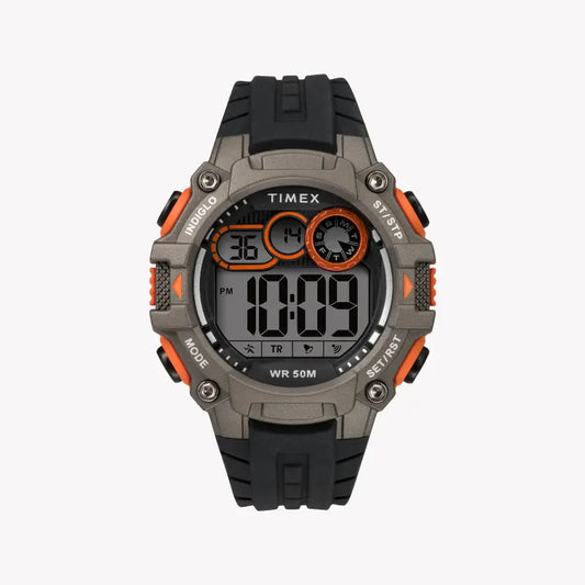 TIMEX TW5M27200 DGTL LIFESTYLE – DIGITALE HERRENUHR AUS SCHWARZEM SILIKON mit INDIGLO und 5 ATM Wasserbeständigkeit