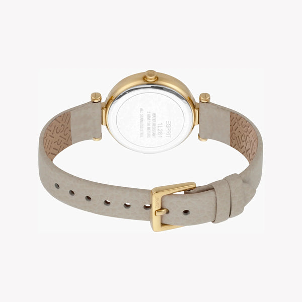 Esprit Women's Beige Leather Watch, Silver Dial | Es1l085m0035 by i-watch