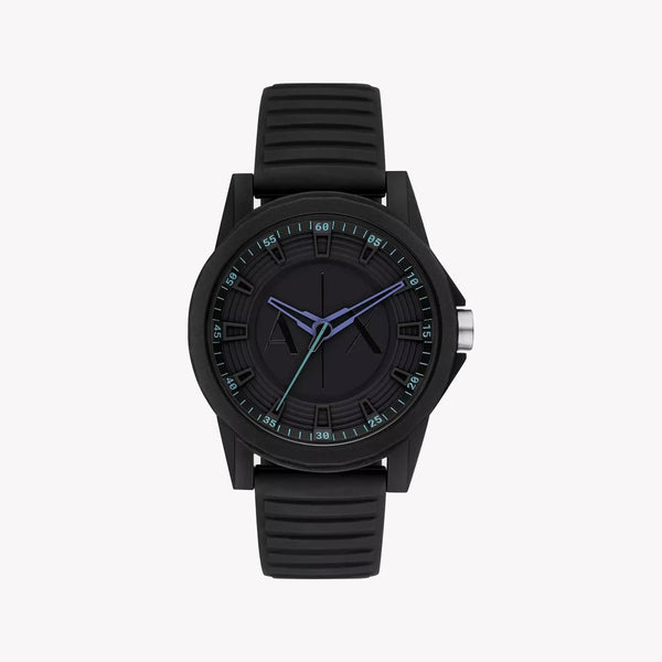 Armani Exchange Men's Black Silicone Watch, Black Dial | Ax2533 by i-watch