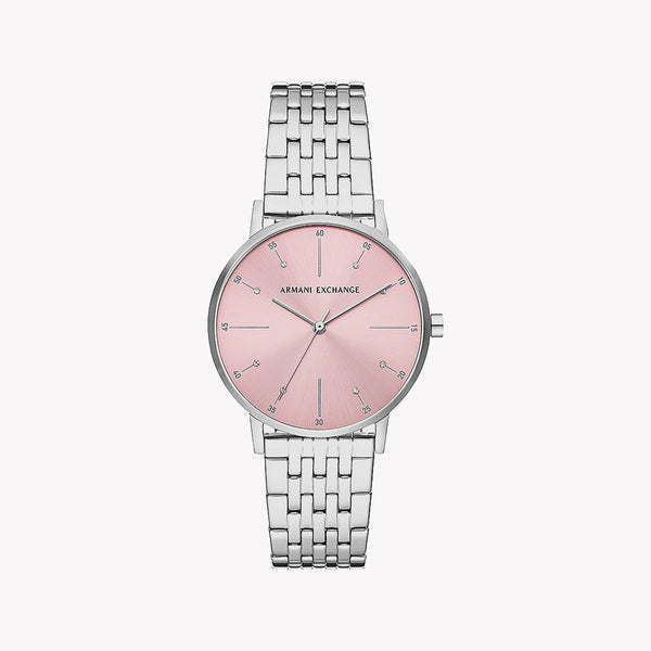 Armani Exchange Women's Silver Watch, Pink Dial | Ax5591