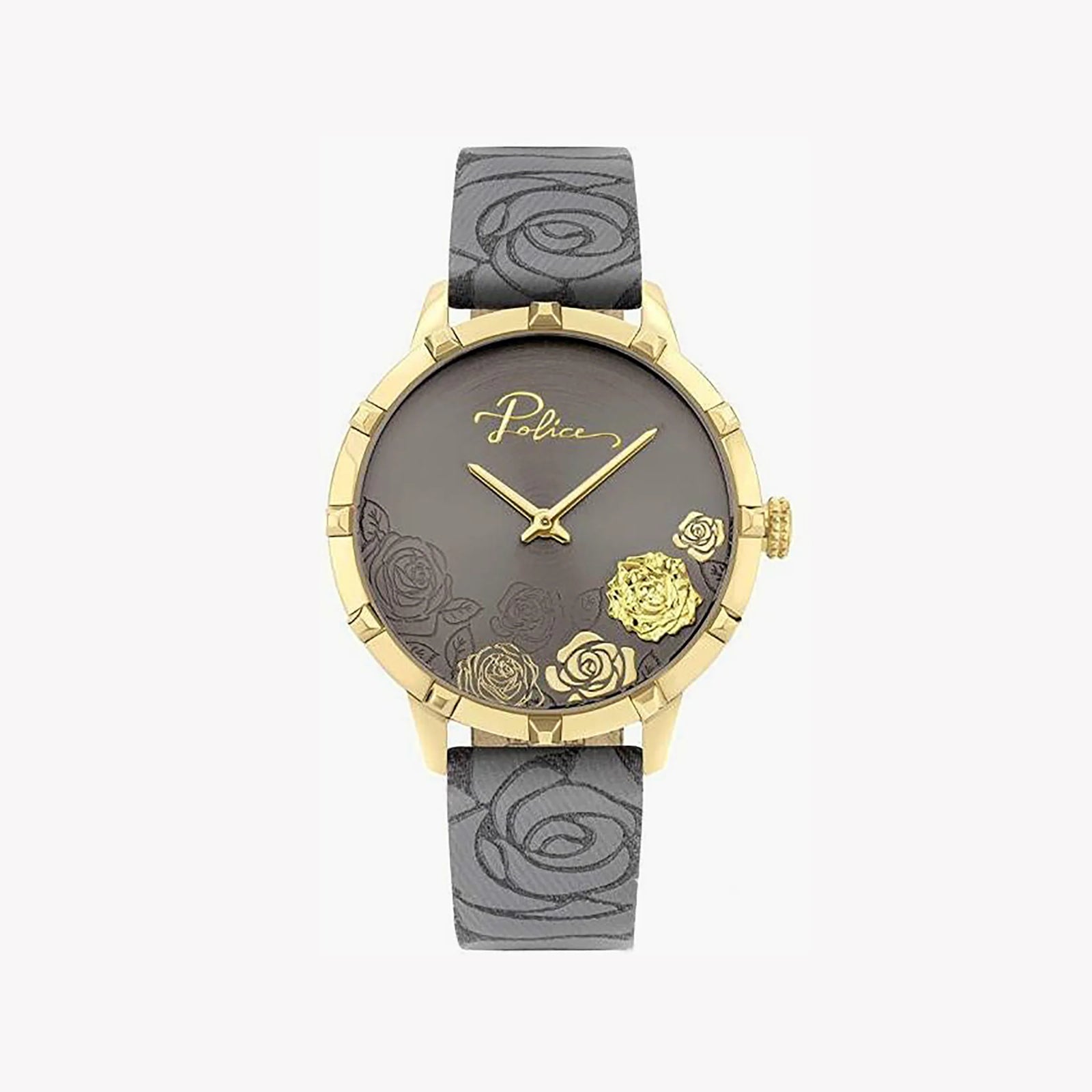 Police Women's Gold Stainless Steel, Gray Leather | Pl-16040msg_61 by i-watch
