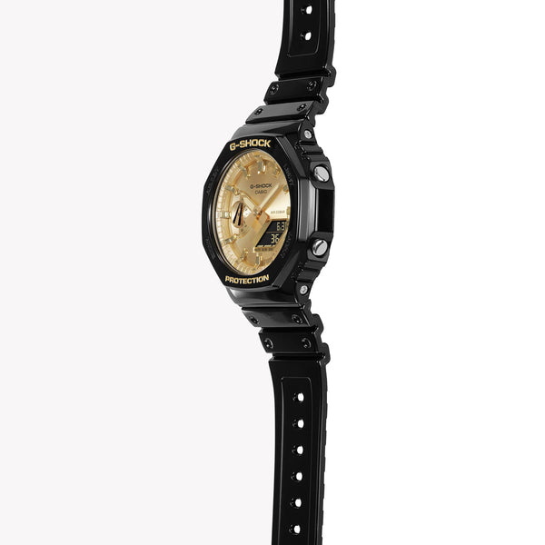 Casio G-Shock Men's Black/Gold Watch, Carbon/Resin | Ga-2100gb-1aer by i-watch