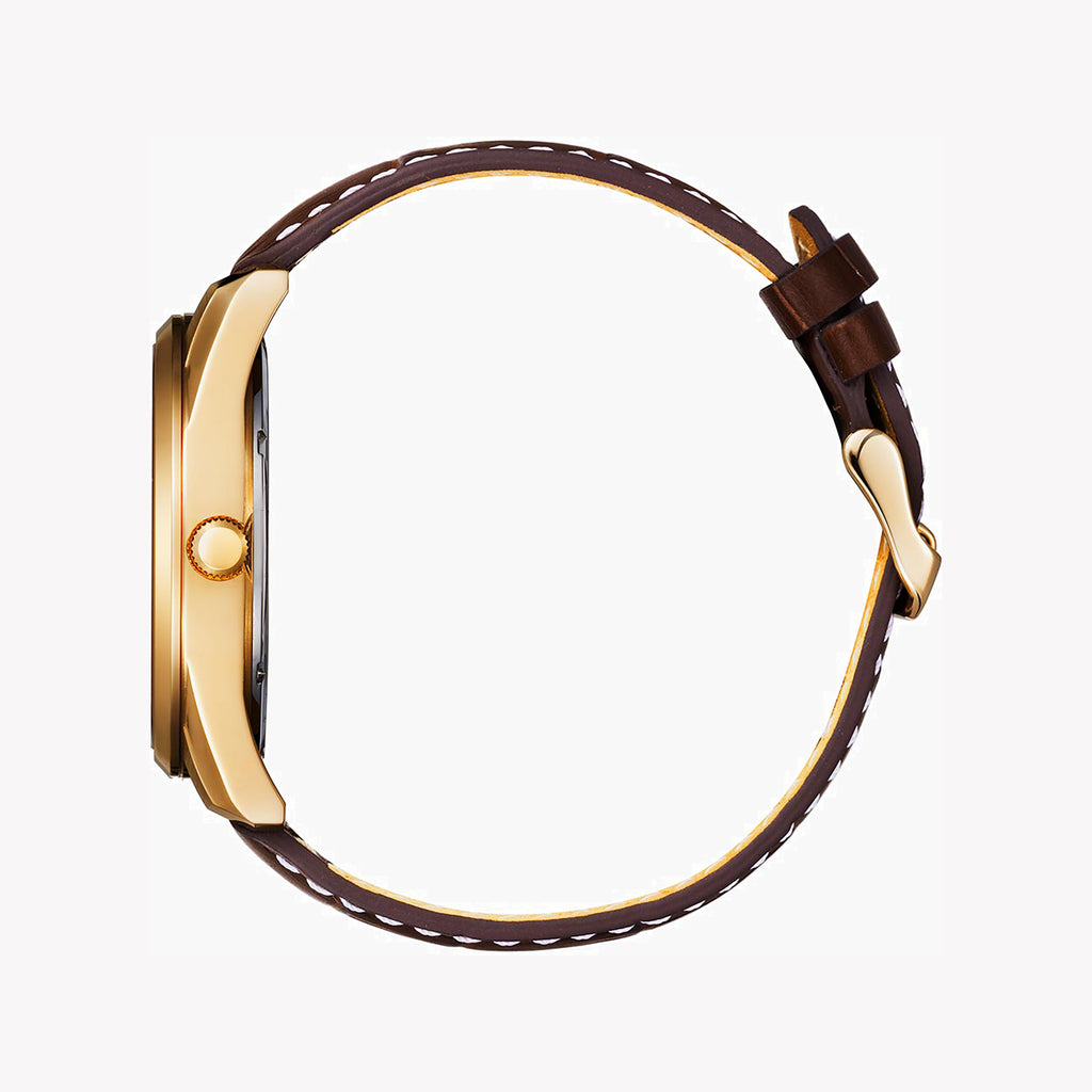 CITIZEN BI1033-04E - SOPHISTICATED GOLD & BLACK MEN'S WATCH WITH LUXURY LEATHER BAND-i-Watch-3