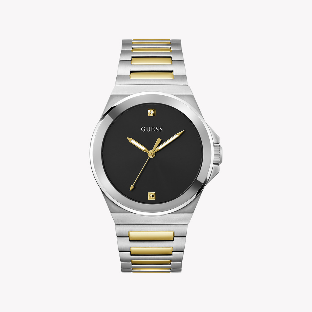 GUESS GW0833G3 BOLD SOPHISTICATION - STUNNING WOMEN'S TIMEPIECE WITH BLACK DIAL & SILVER/GOLD BAND