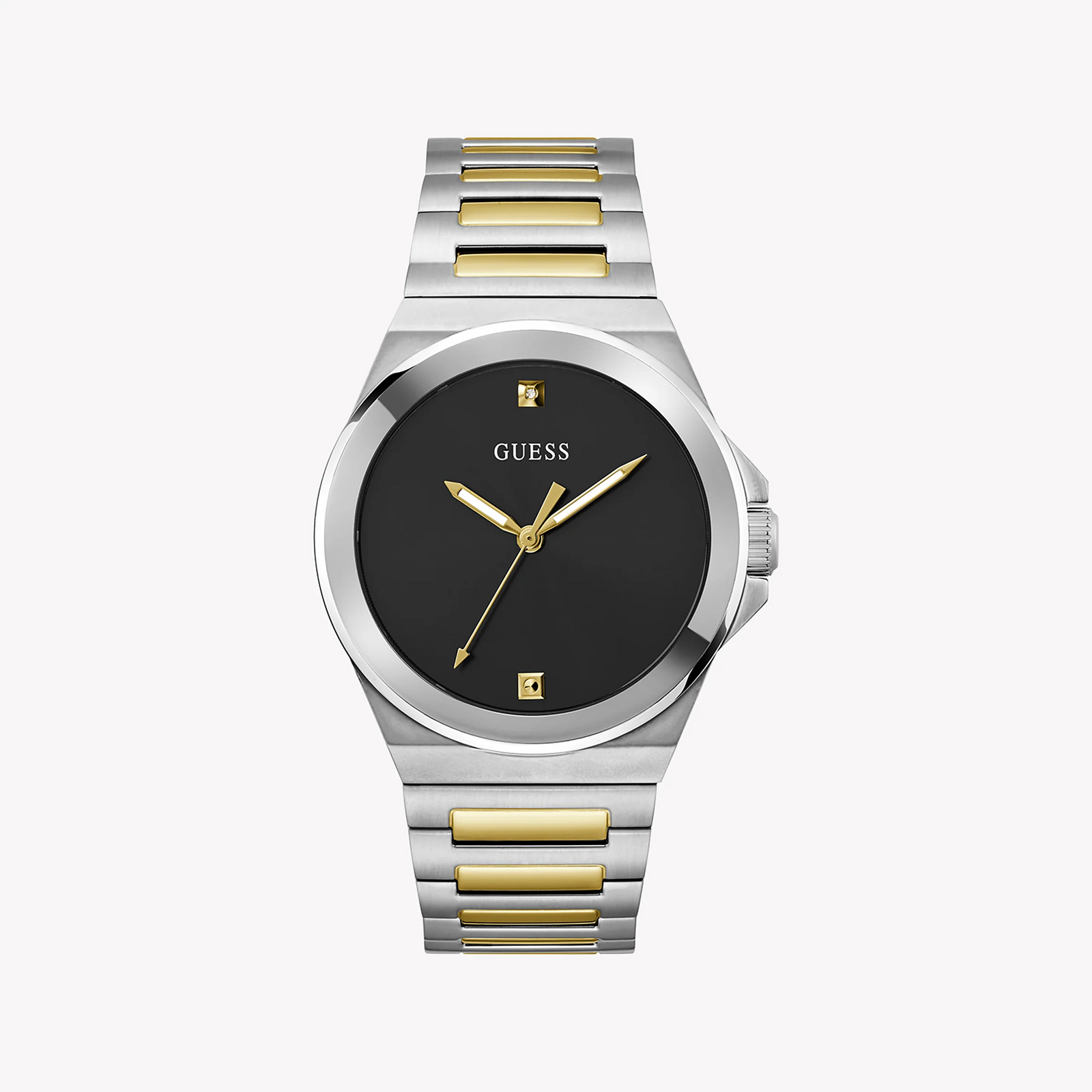Guess Women's Silver & Gold Watch, Black Dial | Gw0833g3 by i-watch