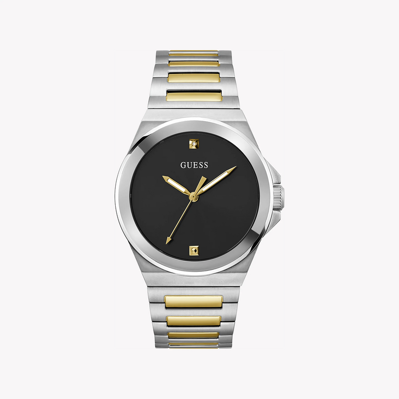 Guess Women's Silver & Gold Watch, Black Dial | Gw0833g3 by i-watch