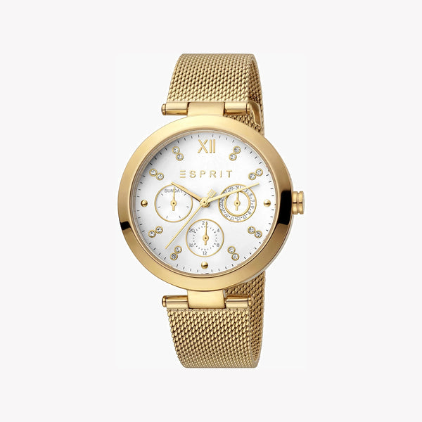 Esprit Women's Gold Stainless Steel Watch, Silver Dial | Es1l094m0065 by i-watch