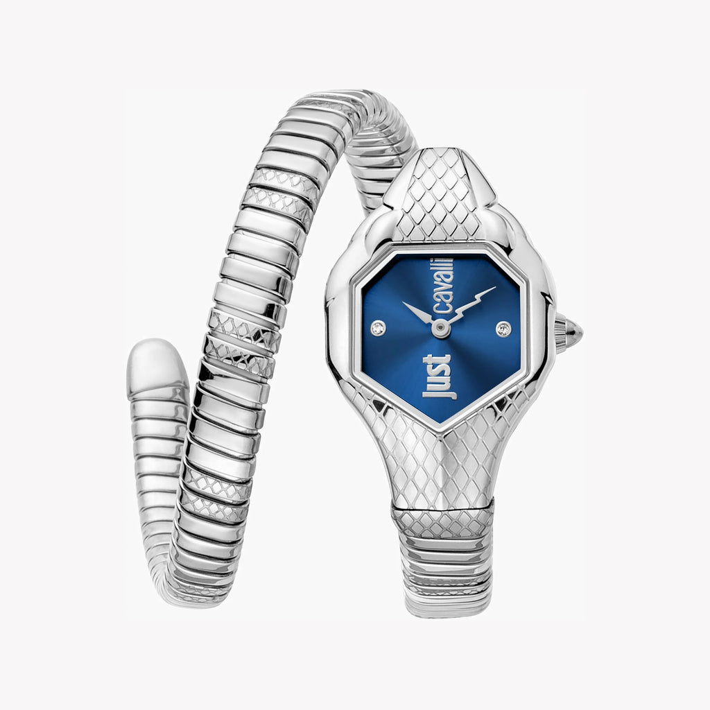 JUST CAVALLI Women's Watch with Silver Stainless Steel Case and Silver Stainless Steel Band