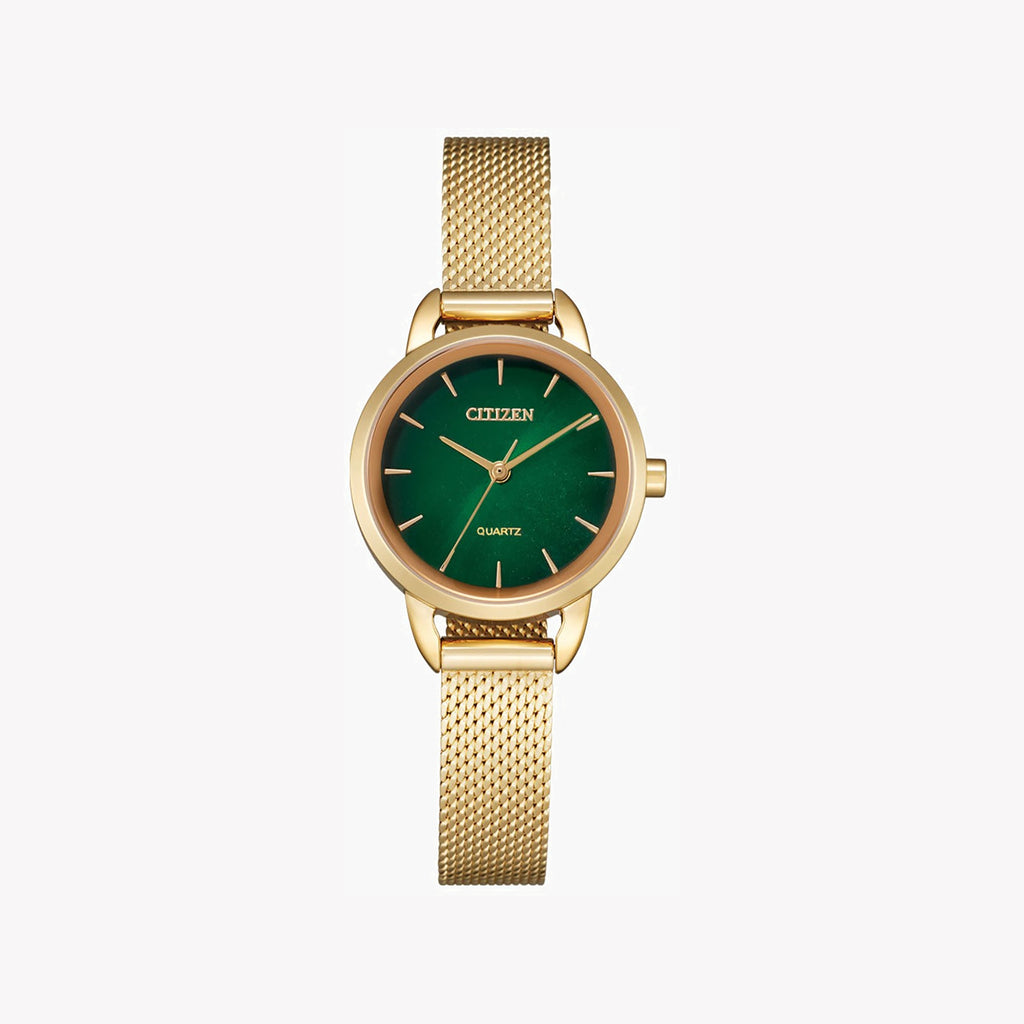 CITIZEN EQ3003-50W RADIANT ELEGANCE - STUNNING GOLD & GREEN TIMEPIECE FOR THE MODERN WOMAN