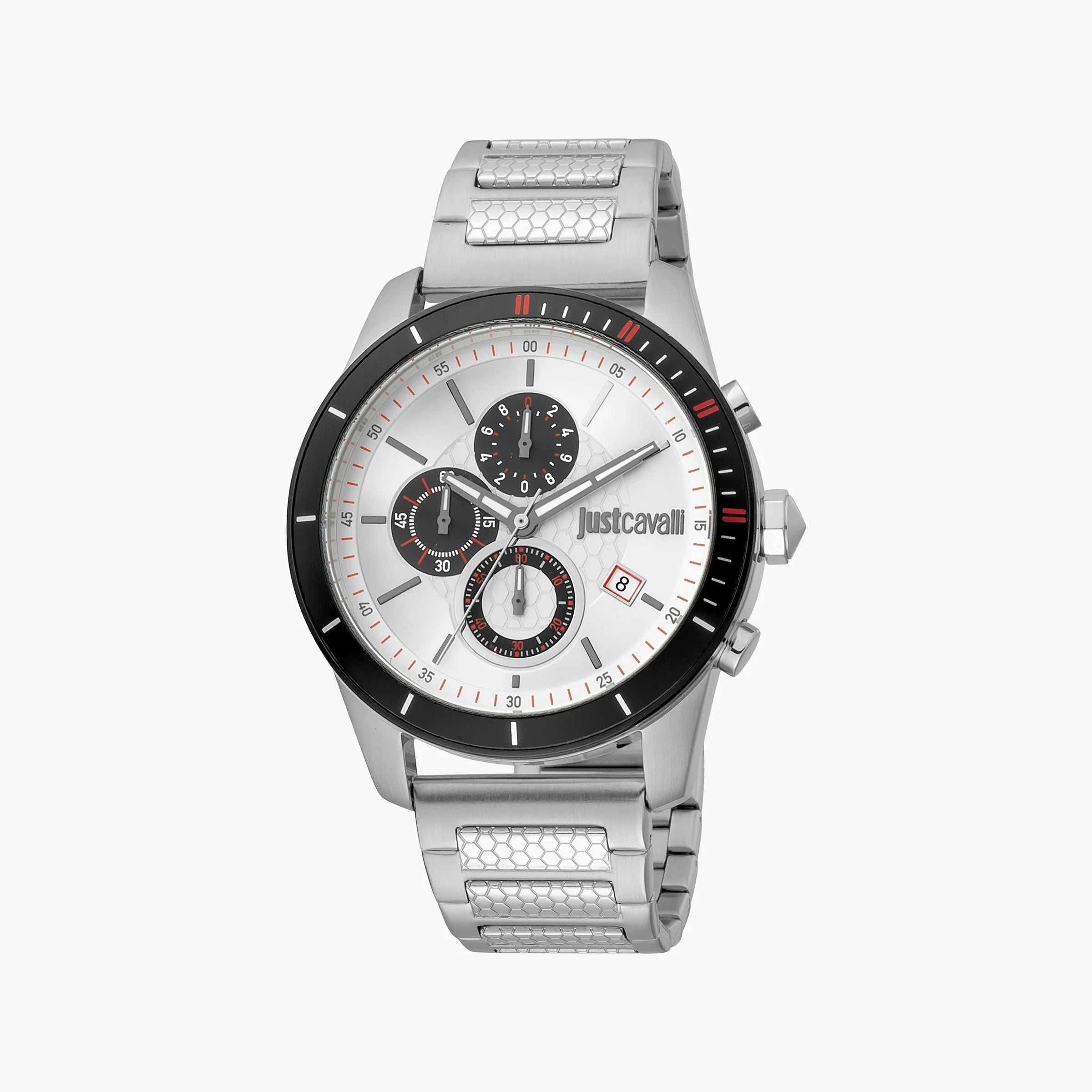 JUST CAVALLI JC1G166M0055 MEN'S TIMEPIECE - ELEGANT SILVER STAINLESS STEEL MASTERPIECE