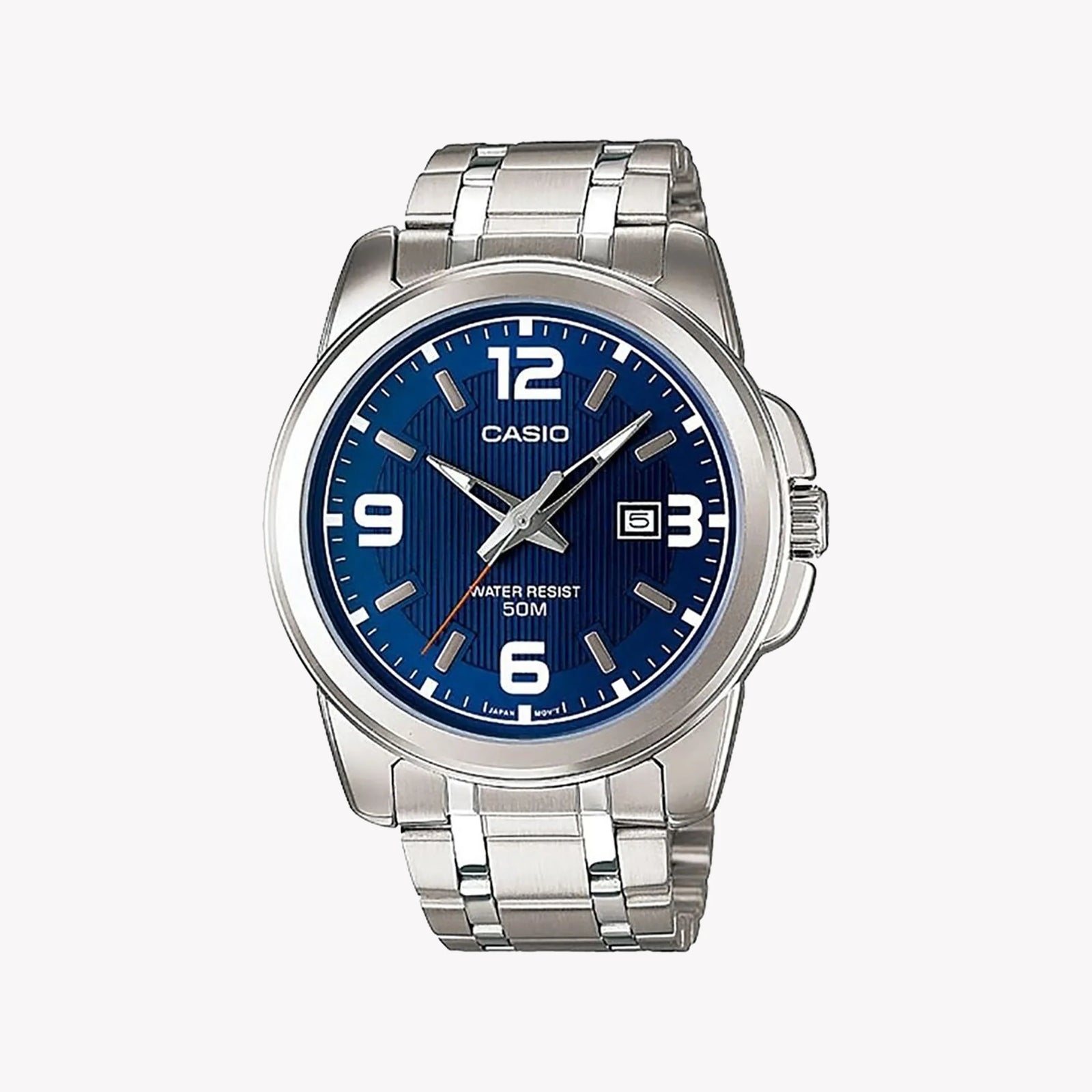 Casio Men's Silver Watch, Blue Dial | Mtp-1314d-2avdf by i-watch