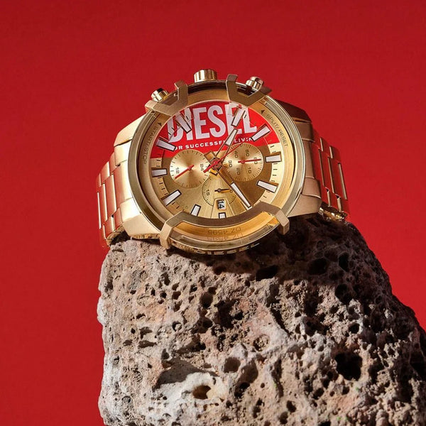 Diesel Men's Gold Stainless Steel Watch, Gold Dial | Dz4595 by i-watch