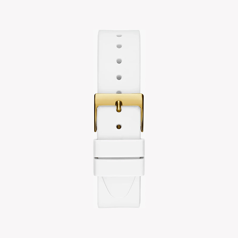 Guess Women's Gold & White Silicone Watch, White Dial | Gw0530l6 by i-watch
