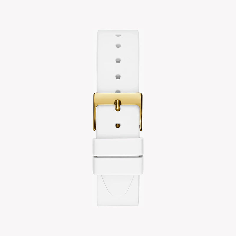 Guess Women's Gold & White Silicone Watch, White Dial | Gw0530l6 by i-watch