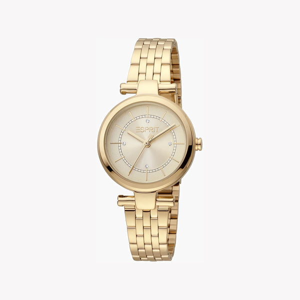 Esprit Women's Gold Stainless Steel Watch, Champagne Dial | Es1l144m0065 by i-watch