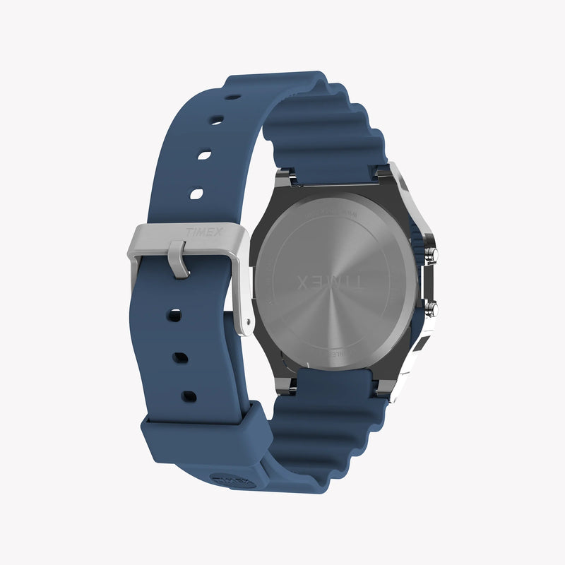 TIMEX T80 SILVER TONE BLUE LENS - RETRO CHRONOGRAPH WITH INDIGLO LIGHT-i-Watch-2