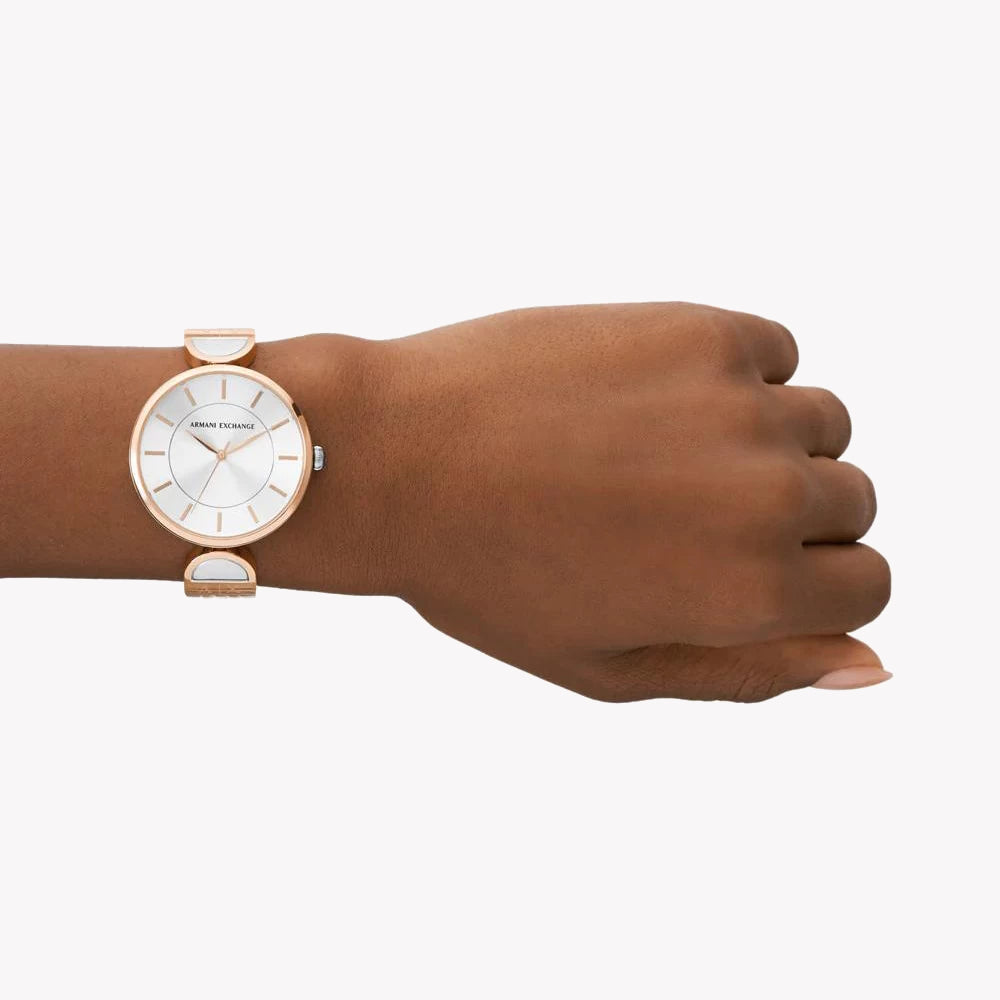 ARMANI EXCHANGE AX5383 - ELEGANT SILVER-ROSE GOLD WOMEN'S TIMEPIECE WITH MINIMALIST CHARM-i-Watch-4