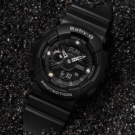 BA-135DD-1ADR BABY-G - STYLISHLY TOUGH SPORTY WOMEN'S WATCH with BLACK RESIN BAND & DIGITAL DIAL-i-Watch-4