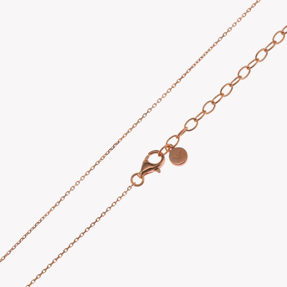 Emporio Armani Women's Rose Gold-Tone Necklace, Crystal-Set Sterling Silver Pendant | EG3588221