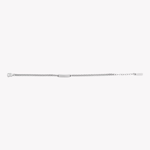 Emporio Armani Men's Silver Bracelet, Stainless Steel ID Plate | EGS3189040