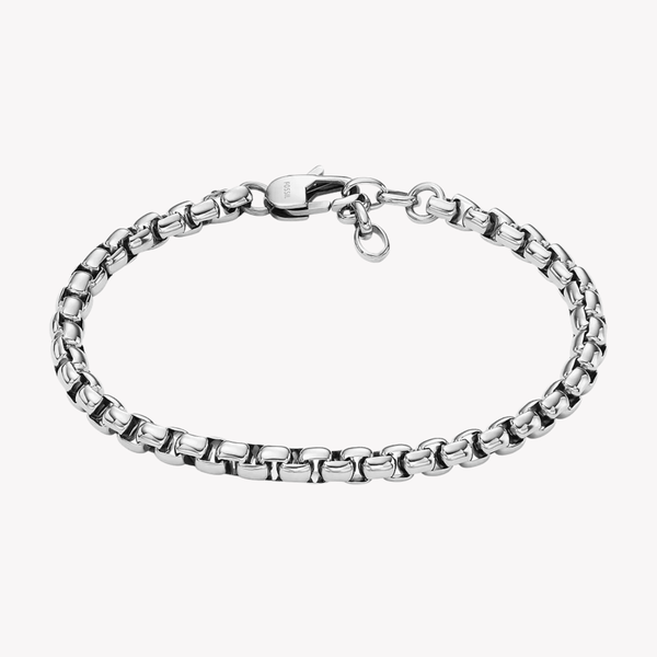 Fossil Men's Silver Bracelet, Stainless Steel Chain | JF04562040